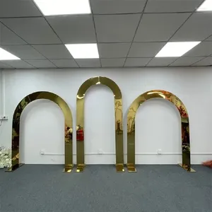 Decoração de festa 3pcs cenário de casamento em aço inoxidável aniversário de aniversário ao ar livre arco de forma irregular