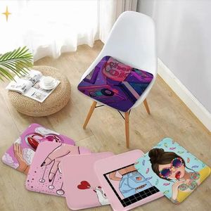 Travesseiro retro moda girl disco square cadeira tapete macio almofada assento para pátio de jantar escritório em casa decoração de jardim externo