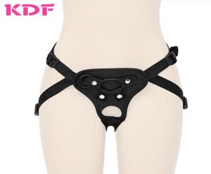 Strap na calça do pênis Pontas de couro PU Couro Toys para mulheres Casais Strapon Dildo Pants Arnês Lesbian Sex Product Games adultos MX1918701130