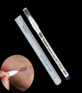 5pcs Augenbrauenhaut Permanent Tattooing Messmarker mit Lineal Disposable Positioning Point Line Microblading -Maßnahme Pen4668245