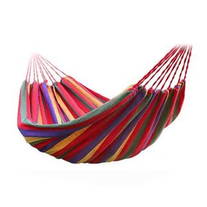 Hammocks 1-2 Pessoa Cama de algodão pendurada 264 libras Faixa de listras Capacite Hammock com tiras de árvore portátil 102x32 com bolsa de transporte