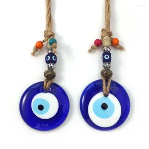 Decorative Figurines Greek Turkish Style Evil Eye Glass Blue Hanging Decoration Wall Car Pendant For Home Decor Living Room Decoraion Gift