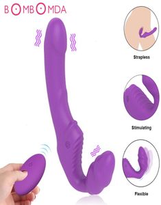 Dildo -Vibrator für lesbische doppelte vibrierende Klitoris -Stimulator Sexspielzeug für Frauen Höschen Fernbedienung Frauen Massagegeräte Y8783092