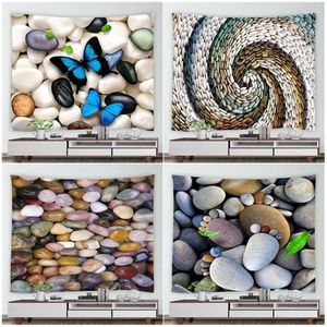 Tapestries Butterfly Color Stone Pebble Tapestry Creative Foot Design Wall Hanging Modern Home Decor Tablecloth Dorm Blanket Mat