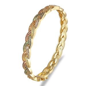 Нидин модный элегантный браслет -браслет для подруги для женщин для женщин очаровывать золотой цвет хрустальные радужные браслеты романтические свадебные украшения 240416