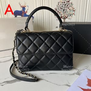 24K Designer Bags 1: 1 Masowa masła klapa jagnięta 25 cm Trendy Lady Torb z pudełkiem LC425