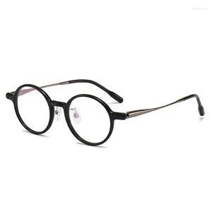 Óculos de sol quadros design de moda design requintado vintage redonda de titânio Óculos de prescrição quadro homens homens miopia óptica retrô