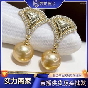 Erecchini penzolanti Golden Balls a forma di ventola Gold Gold Gold Oro Perfetto Perfetto