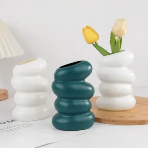 Vazolar Spiral Plastik Vazo İskandinav Yaratıcı Çiçek Düzenleme Bitkileri Pot Sepet Oturma Yatak Odası Ev Dekorasyonu