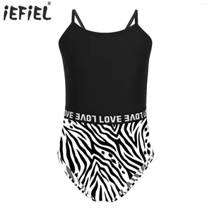 Women's Swimwear Kids Girls Leotard One-piece Athletic Swimsuit Sleeveless Printed Sportswear Beachwear Pool Party Beach Bathing Suit