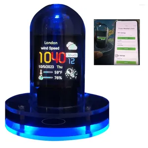 Table Clocks Glow Tube Clock Smart Wifi Automatic Update Digital Ornament RGB Color Screen Test Measurement Equipment Parts Accessories