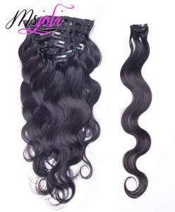 9A Mongolian body wave 70G Virgin Human Hair Clip In Extension Full Head Natural Color 7Pcslot 1228 Inches From Ms Joli2867216