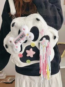 Peluş sırt çantaları lolita kawaii Felt pençe çanta rolü oyun karikatür peluş omuz çantası kadın haberci çanta çanta sırt çantası propl2405