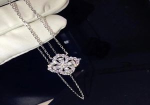 Brand Pure 925 Sterling Silver Jewelry For Women Lotus Flower Neckalce Flower Pendant Luck Clover Sakura Wedding Party Ne7685139