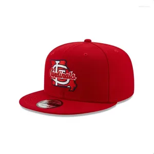 Ball Caps Women's Red Flat Brim Baseball Cap Cotton Hat Unisex Visor Casual