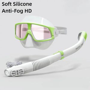 Schnorchelmaske Anti -Ersticke -Tauchbrille Unterwasser Schnorchel Kurzweisendes Gang Silikonmaterial 240418