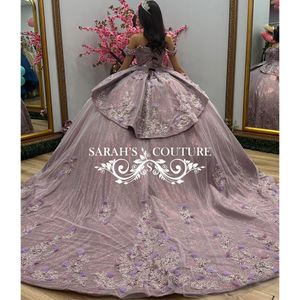 Pink Shiny 3D Floral Appliques 2024 Quinceanera Dress Abito da ballo Abito da ballo Bride Sweetheart Bridal Dresses Vestidos de nolia