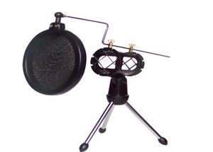 Microfones Tripé Stand Ajustável Condensador de estúdio Miclofone Montante Tripés de mesa para mesa para microfone com cobertura de filtro de pára -brisas5806646