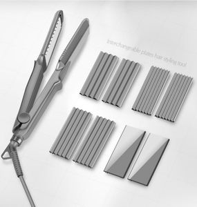 Professional intercambiabile da 4 in 1 bigodino per capelli ceramica piastra di crimper waver ondeva ondate ondate di ferro piatto 497133992 497133992