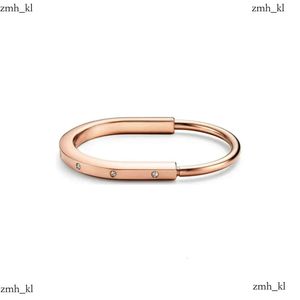 Tiffanyjewelry Designer Charme Armbänder Hochwertige Trendmarke Luxusschmuck Armreifen für Frauen Klassiker Geometrischer Zirkon -Lock Roségold 552