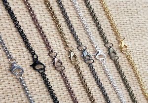 Roro Chain Circle Shape Necklace Chain 8Color BronzesilverBlackGoldCopper Redgunmetal Black 2mm 28inch 100pcslot8945856