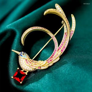 Brooches Women's Luxury Fashion Colorful Bird Brooch Female Temperament Corsage Blazer With Accessories Cardigan Shawl Pin
