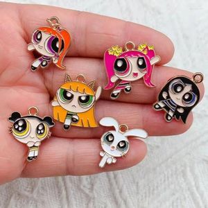 Charms 10pcs Alloy Charm Cartoon Anime Character Earrings Pendant DIY Keychain Hanging Chain Jewelry Handmade Accessories Earring