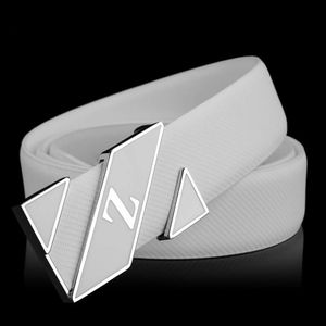 Designergürtel Personalisierte weiße Z -Buchstaben Herrengürtel koreanischer Stil Trendy Smooth Buckle Jugendstudent Belt Gürtel