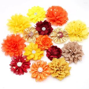 Dog Apparel 40pcs Orange Bowties Collar Movable Fall Accessories Thanksgiving Diamond Small Cat Bow Tie For