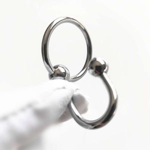 Male sexy Delay Glans Ring Metal Bead Penis Rings Stimulator Irritation Urethral Dilators Cock Plug Toy For Men