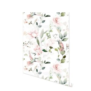 Pink Peony Peel and Stick Wallpaper Vintage Self Adhesive Flower Birds borttagbar pappersvägg som täcker hylllådan 240415