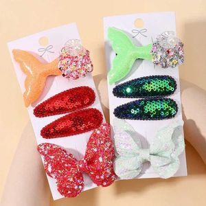 Haarzubehör Heißverkauf Kinder Haare Clip Set Pailletten Fisch Schwanz Schmetterling Haarnadeln Kinder frische BB Bang Clips Barrettes Kleinkind Haarzubehör