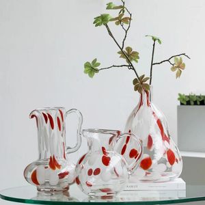 Wazony przezroczysty szklany wazon kolorowe plamy małe kumpel hydroponiczny czajnik