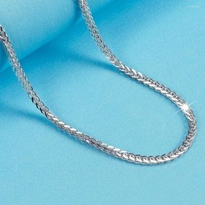 Цепочки PT950 Pure Platinum 950 Chain Women Perfect 1,2 мм классическая пшеничная ожерелье 2,1-2,6 г 16 '' 18 '', как и то же число 1