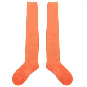 Women Socks Stocking Over Knee For Girl Orange High Halloween Thigh Miss