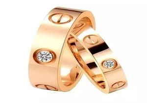 Titanium Steel G Rose Gold Ring Ring Silver Lover Chave Jóias de moda Mulheres Casamento Ring9642714