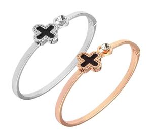 Pulseira de moda coreana Lucky Fourleaf Clover Bracelet Rose Gold Allmatch Open7556409