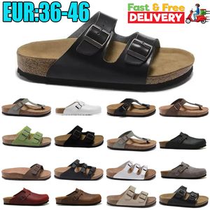 2024 High quality Mens Slippers Sandal womens clogs Sandals summer Slides Black White blue Suede Leather Buckle Strap Platform Falt Slides new style