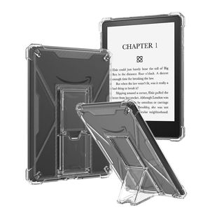 Soft TPU Clear Case Protective Back Cover For Amazon Kindle Fire10 HD8 HD10 Max 11 Paperwhite 4 5 Tablet PC Shockproof with Folding Stand Holder