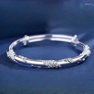 Braccialetto UMQ Sterling Sterling Bracciale Pure 9999 Solidi fiori non fading come regalo di broccato per moglie San Valentino