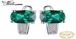 Jewelrypalace Cushion Cut Simulated Green Emerald 925 Sterling Silver Clip Earrings For Women Fashion Gemstones Huggie Earings 2209377790