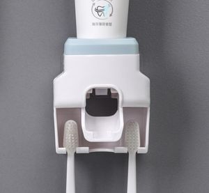 Kreativ väggmonterad automatisk tandkräm dispenser och liten tandborstehållare tandkräm3630143