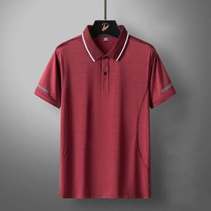 Stylish Turn-Down Collar Button Polo Shirts Mänkläder Kort ärm Summer Business Casual Solid Color All-Match T-shirts 240428