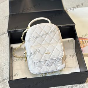 Ladies Classic Quilted Mini Cipper Satchels Borse da zaino Diamond Top Clutch Frich Caviar Caviar Letaher Letaher Black White Outdoor Trends borse 15x20cm