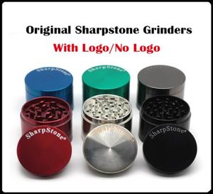 SharpStone Herb Grinder Metal Alloy Smoking Flat and Concave Grinders Tobacco Sharp stone 4 Layers 40 50 55 63mm Big Size Accessor3052765