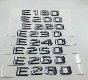 För Mercedes Benz E -klass E180 E200 E220 E230 E240 E250 E260 E280 Kromnummer Bokstäver Bakre stam Emblem Badge Sticker7835351