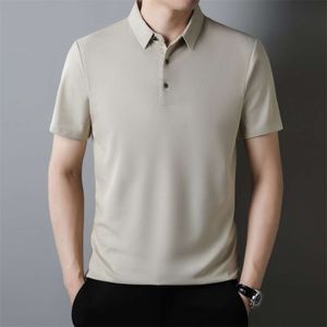 New Waffle Summer Short Sleeved T-Shirt, Middle-Aged Men's Basic Versatile Solid Color Polo Shirt