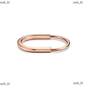 Tiffanyjewelry Designer Charme Brabbänder Hochwertige Trendmarke Luxusschmuck Armreifen für Frauen Klassiker Geometrischer Zirkon -Lock Roségold 285