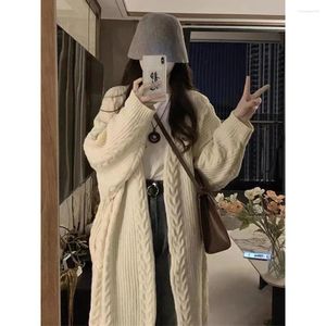 Women's Knits Women Long Jacket Kintted Cardigan Autumn Spring Korean Crochet Loose Sleeve Winter Sweater 2024 Warm Jumper Coat Cardigans