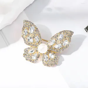 Brosches 1pc elegant kristallfjäril brosch med glittrande strass - Perfectaccessory för kvinnors kostymer och kläder